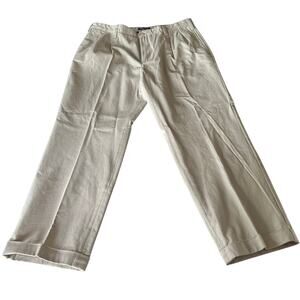 New Nautica men’s pants true stone khaki 38 x 29 pleated cuffed casual